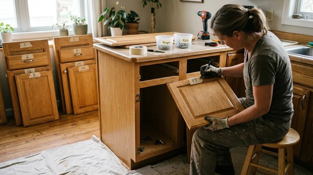 Every door, drawer front, hinge, and pull comes off and gets numbered so it returns to the exact — Abilene, TX